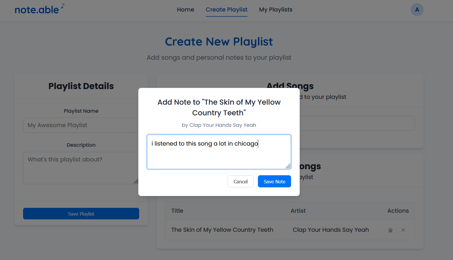 UI mockup